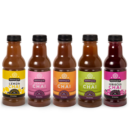 Assorted Chai 16 oz bottle Spiced Herbal Green Lemon Hibiscus