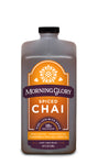 Spiced Chai 64 oz bottle front label brewed spicy chai Assam black tea ginger cardamom cinnamon black pepper cloves astragalus gotu kola ginkgo orange peel coriander vanilla bean honey organic maple syrup