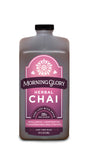 Herbal Chai 64 oz bottle front label brewed herbal chai caffeine free ginger cardamom cinnamon black pepper cloves astragalus gotu kola orange peel coriander vanilla bean honey organic maple syrup